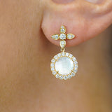 18k Yellow Gold Diamond & Mother of Pearl Drops