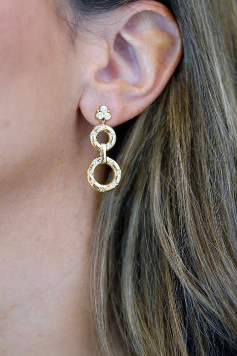 Temple St. Clair 18K Yellow Gold Cosmos Drop Earrings