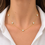 LPL Signature Collection 18K yellow gold Parker Five Station Twist Bezel Diamond Necklace, 2.5 carats