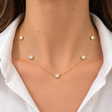 LPL Signature Collection 18K yellow gold Parker Five Station Twist Bezel Diamond Necklace, 2.5 carats