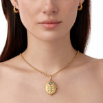 Large Blue Sapphire Primavera Locket on beaded chain