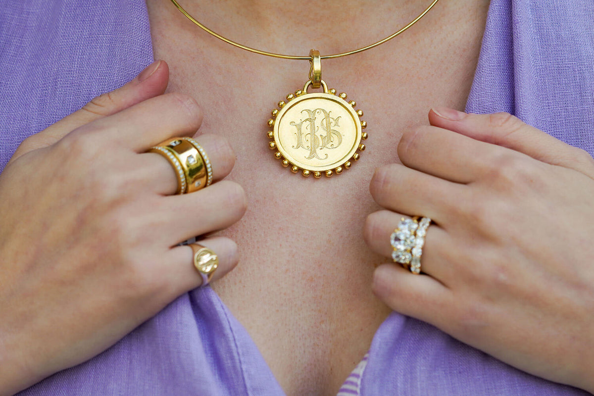 woman wearing fine jewelry from Laura Pearce Ltd. in Atlanta Georgia