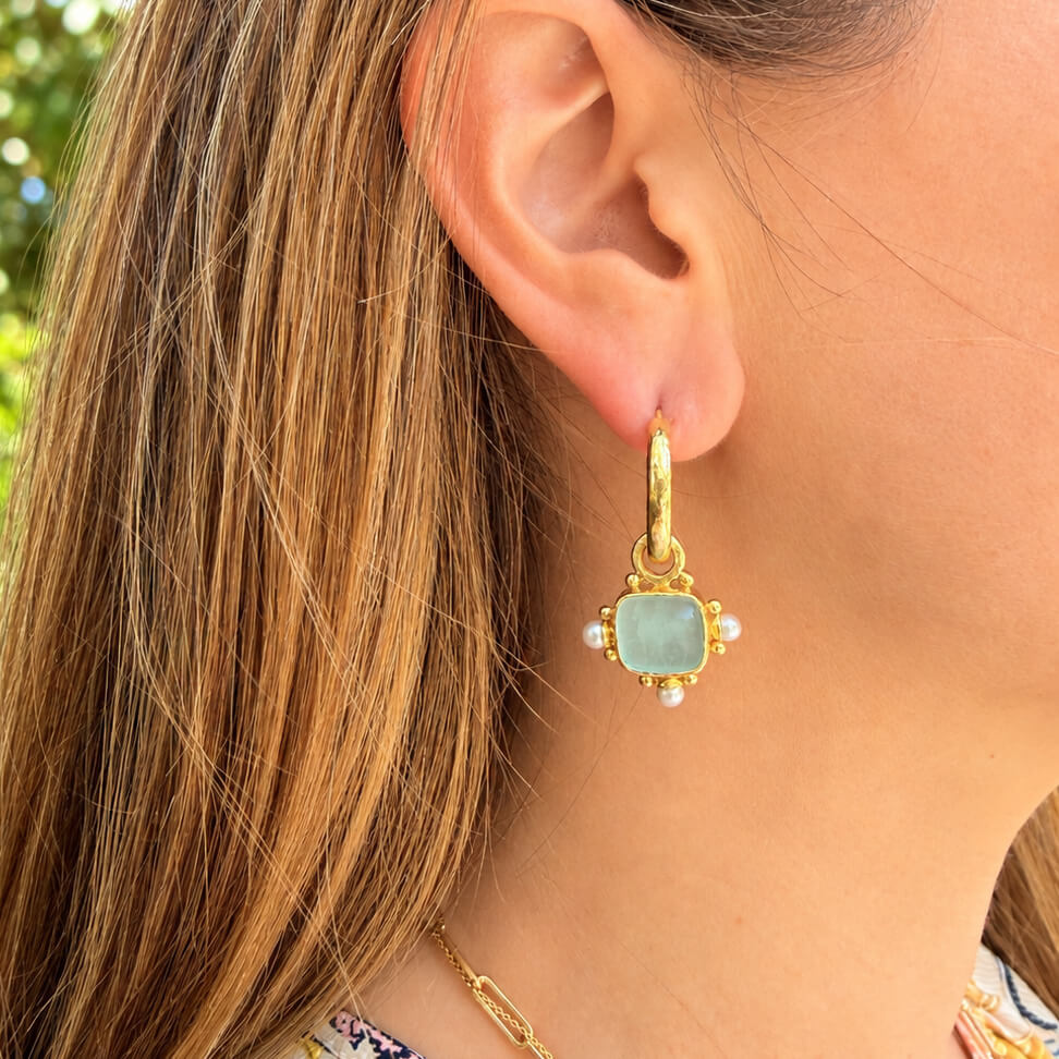 Light Aqua "God with Horse" Earring Charms
