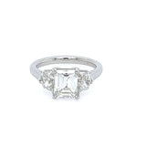 Platinum Emerald Cut with Epaulette Side Stones