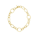 18k yellow gold Hollow Link Necklace with Toggle