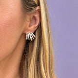 Kwiat 18K yellow gold Lyric Five Row Huggie Earrings with Diamonds