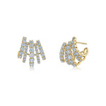 Kwiat 18K Yellow Gold Lyric Five Row Huggie Earrings with Diamonds