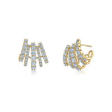 Kwiat 18K Yellow Gold Lyric Five Row Huggie Earrings with Diamonds