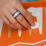 Platinum Sapphire Channel Set Eternity Band