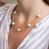 L. Klein 18K Yellow Gold and Pearl Necklace