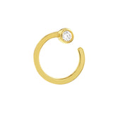 14K YG Bezel Stud Open Circle Earrings