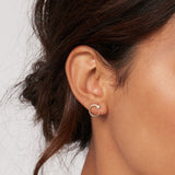 14K YG Bezel Stud Open Circle Earrings