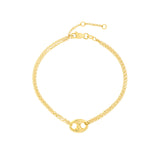 14K Yellow Gold Puff Mariner Bracelet