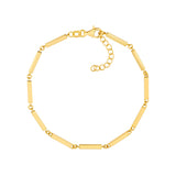 14K Yellow Gold Square Bar Chain Bracelet