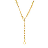 14K Yellow Gold Teardrop Link Necklace with Pushlock