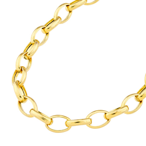 14k Yellow Gold Hollow Oval Chain with Pear Lock
