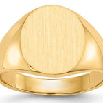 A 14K yellow gold closed back men's oval signet ring