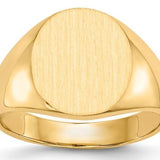 A 14K yellow gold closed back men's oval signet ring