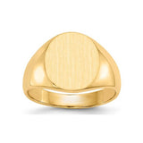 A 14K yellow gold closed back men's oval signet ring