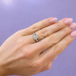 Estate Old European Cut Diamond Ring with Sapphires