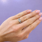 Estate Old European Cut Diamond Ring with Sapphires