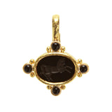 Elizabeth Locke Onyx Rearing Horse Pendant 