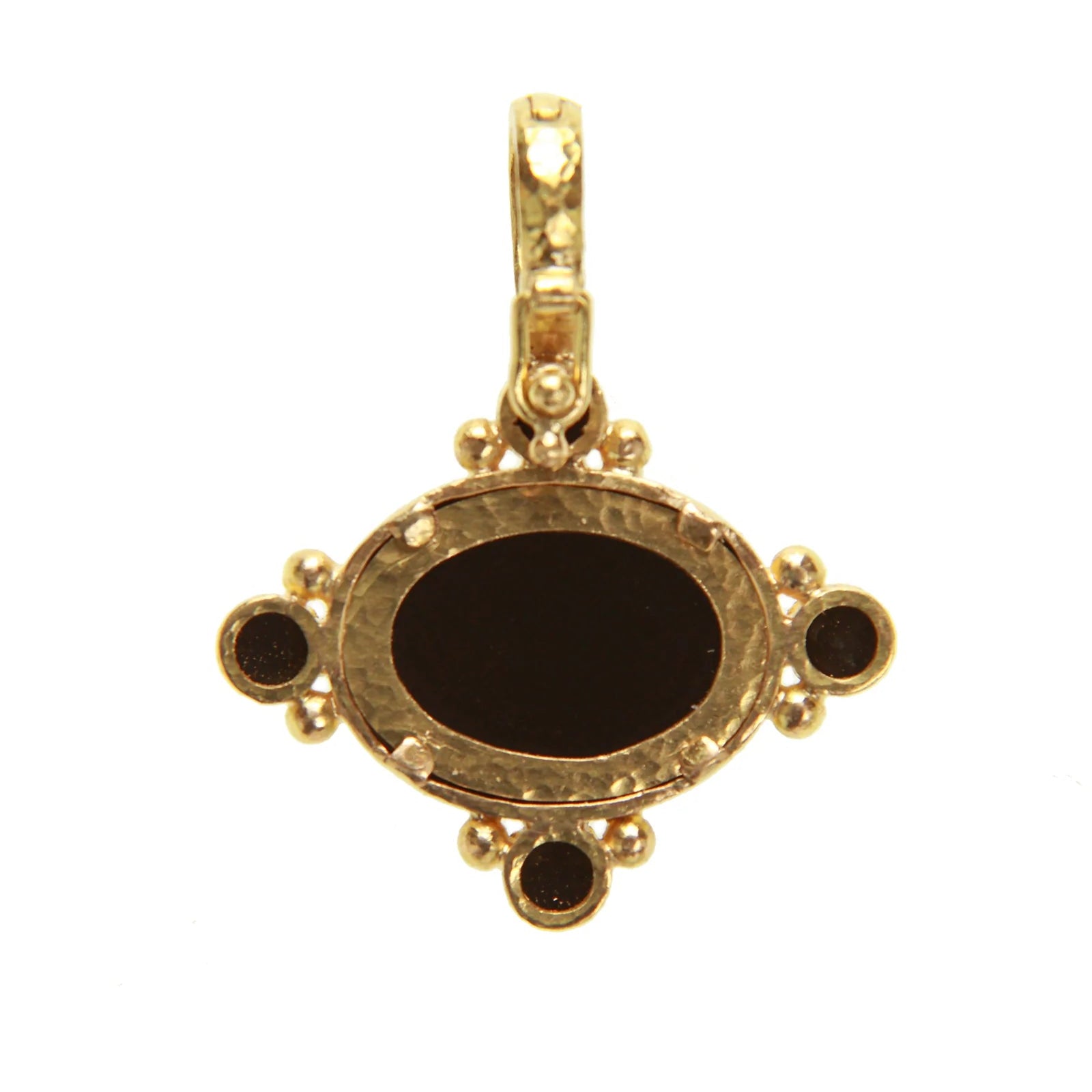 Elizabeth Locke Onyx Rearing Horse Pendant 