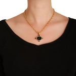 Elizabeth Locke Onyx Rearing Horse Pendant 