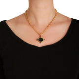 Elizabeth Locke Onyx Rearing Horse Pendant 