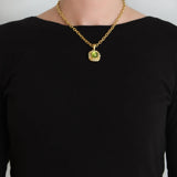 Elizabeth Locke 19K Yellow Gold Peridot and Demantoid Garnet Pendant