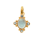 Elizabeth Locke Aquamarine Pendant in 19K yellow gold
