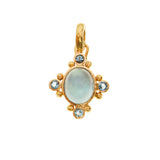 Elizabeth Locke Aquamarine Pendant in 19K yellow gold