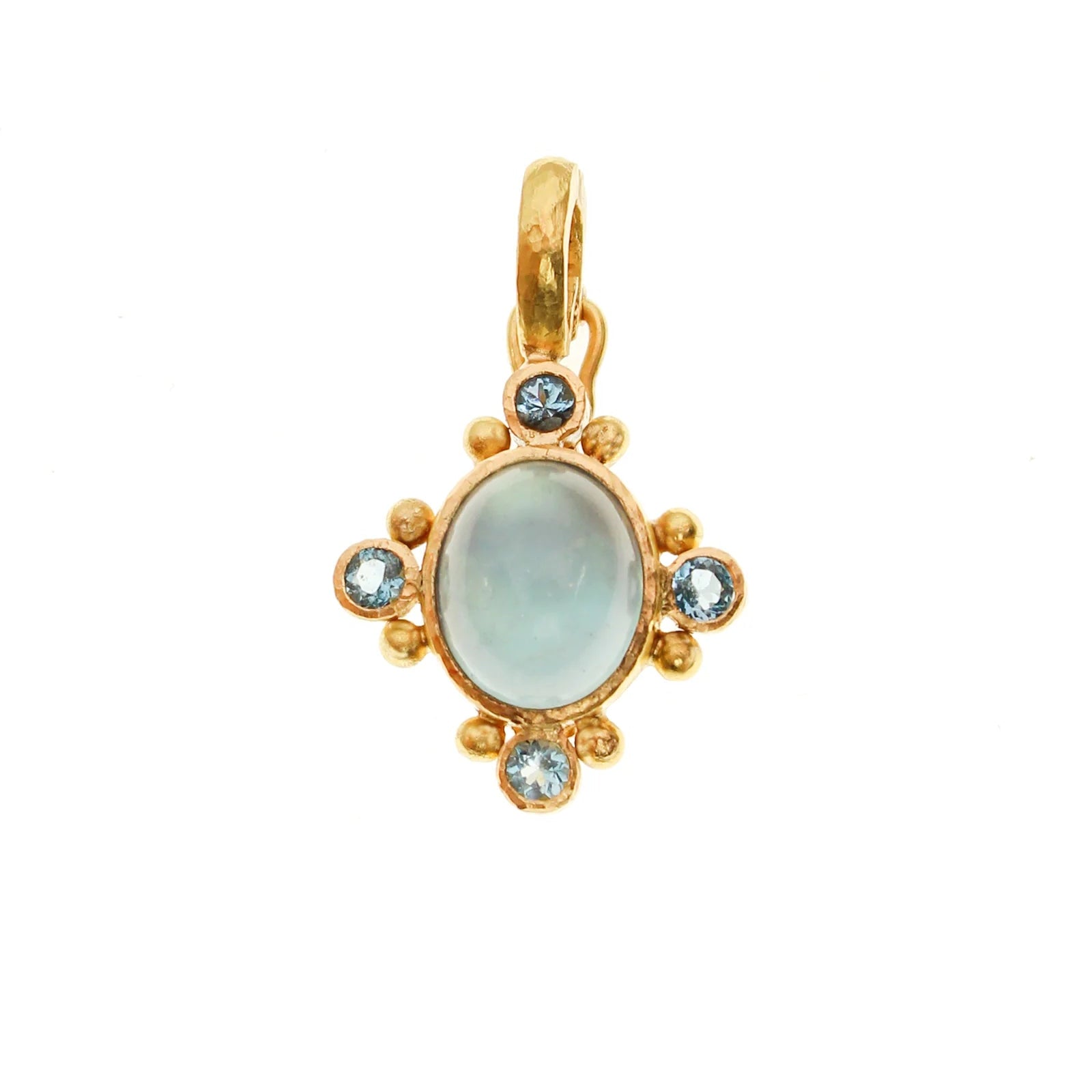 Elizabeth Locke Aquamarine Pendant in 19K yellow gold