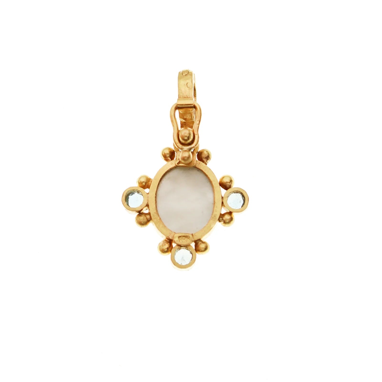 Elizabeth Locke Aquamarine Pendant in 19K yellow gold