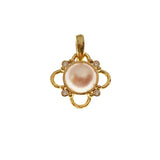 Mabe Pearl and Diamond in Wire Arches Pendant