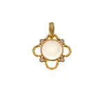 Mabe Pearl and Diamond in Wire Arches Pendant