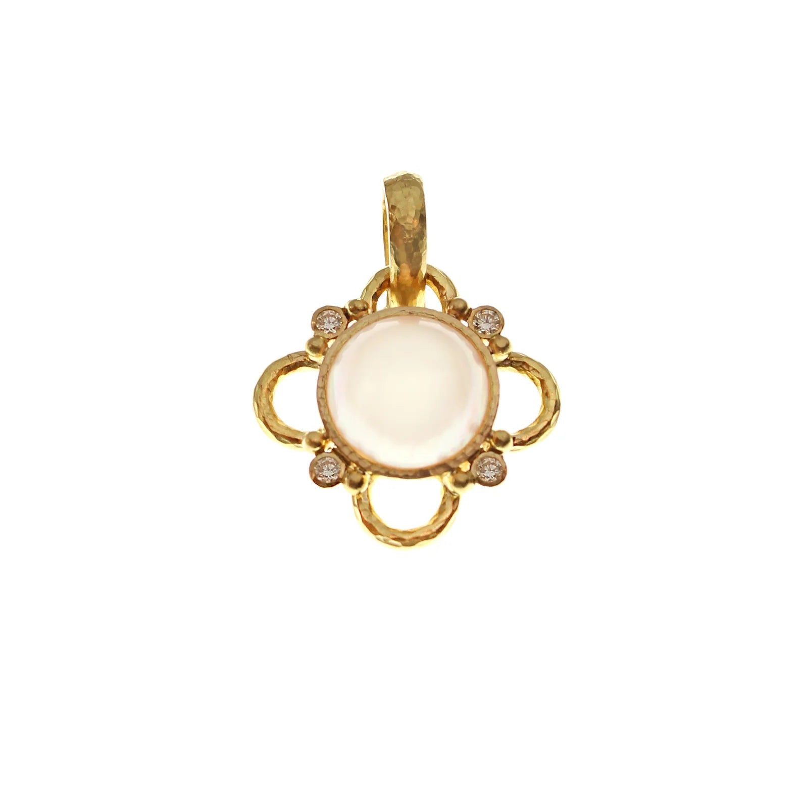 Mabe Pearl and Diamond in Wire Arches Pendant