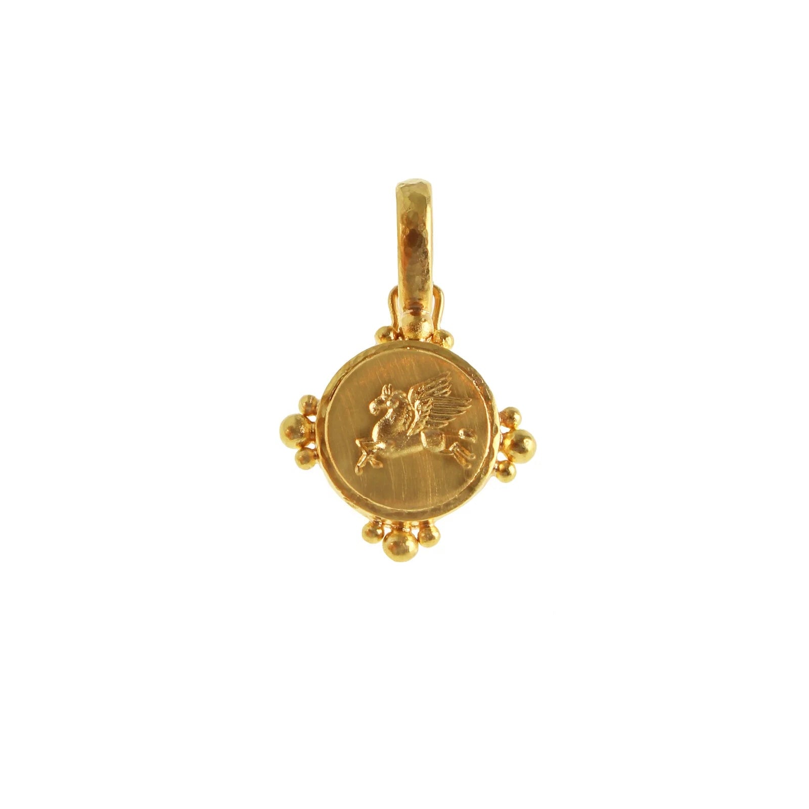Elizabeth Locke Gold Round Pegasus Pendant