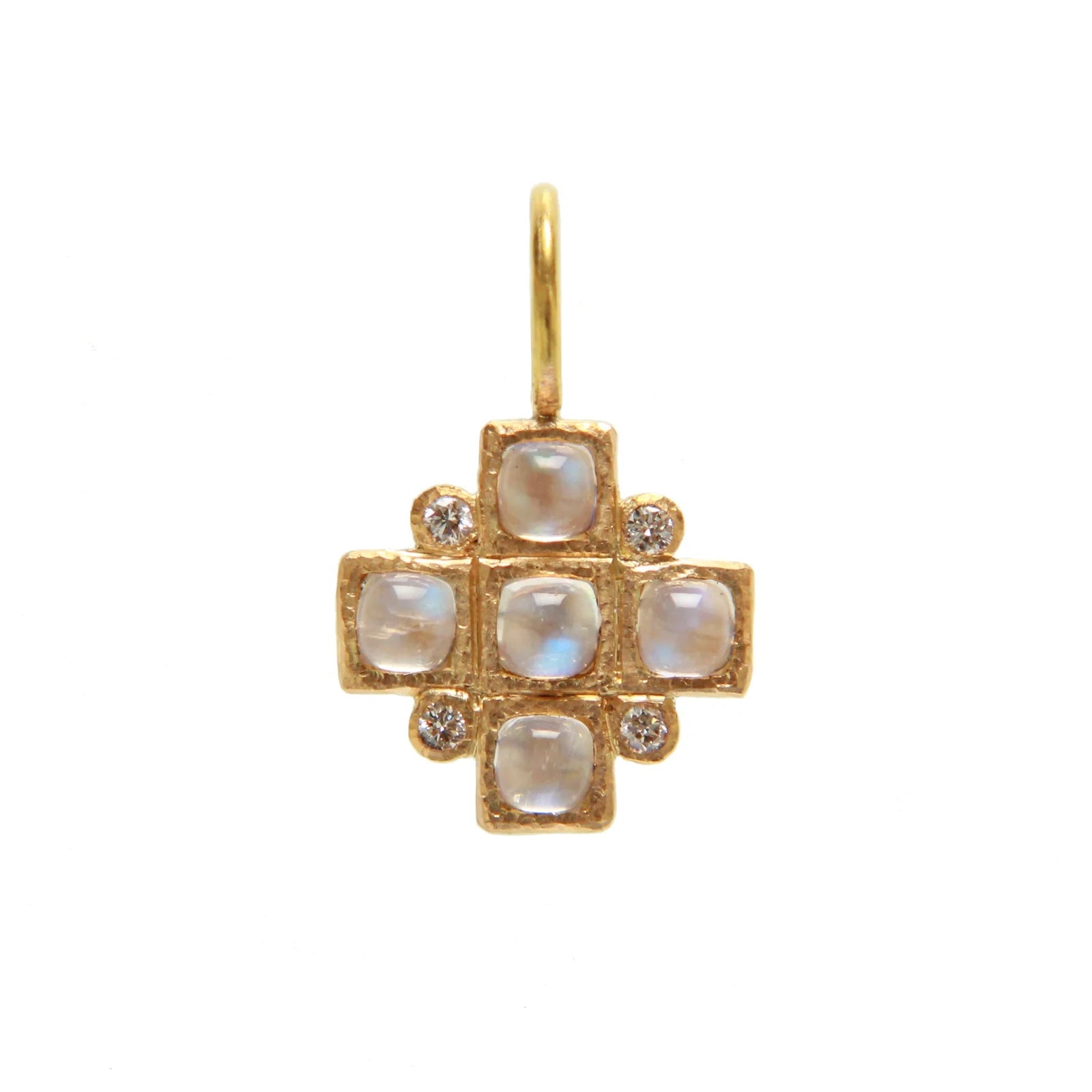 Elizabeth Locke Moonstone and Diamond Pendant in 19k yellow gold