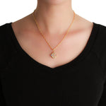 Elizabeth Locke Moonstone and Diamond Pendant in 19k yellow gold