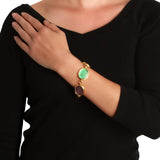 Elizabeth Locke 19k yellow gold Pastel Venetian Glass Intaglio 'Goddess' Bracelet