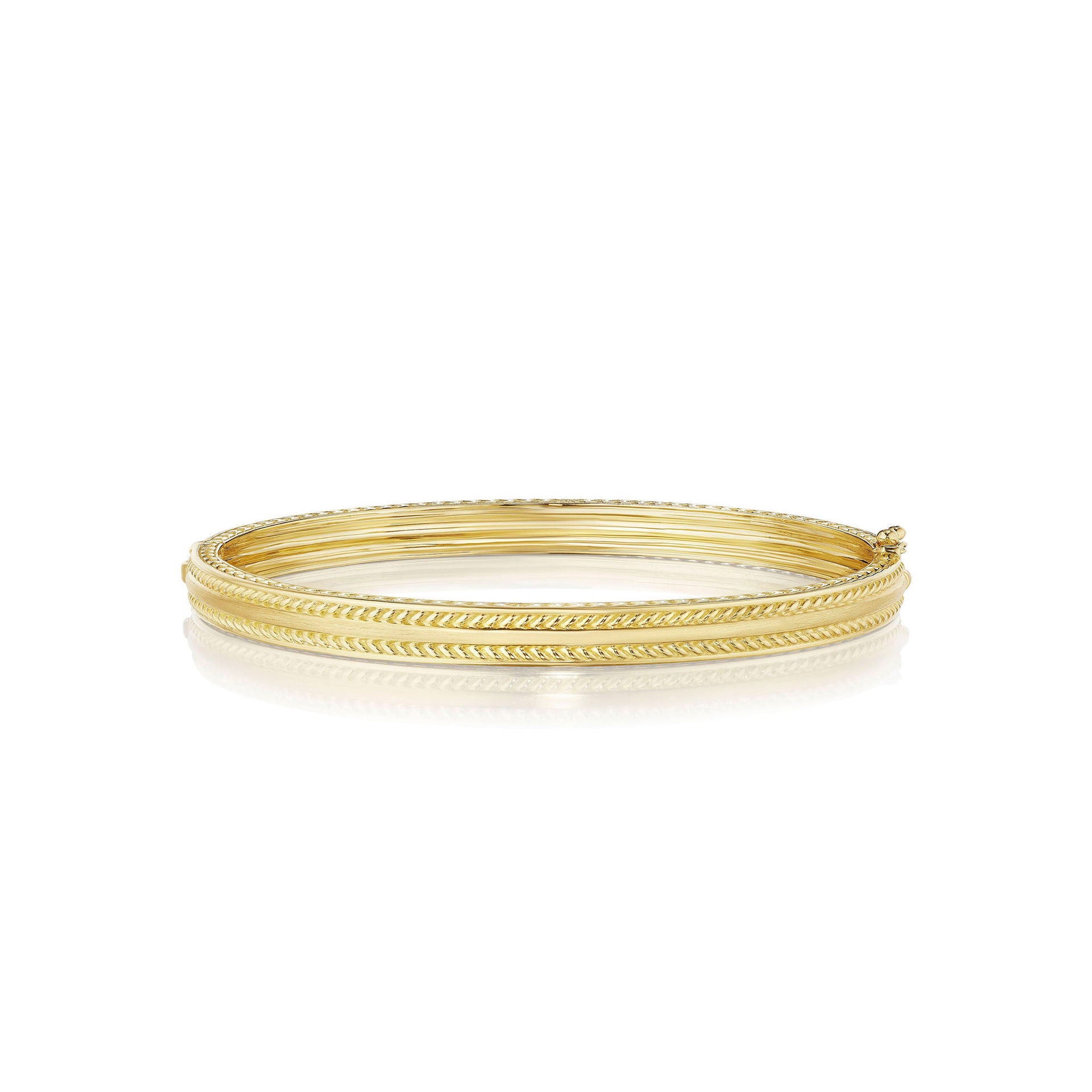 18K Yellow Gold Double Twist Row Bangle designed by Penny Preville