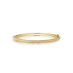 A sleek 18K yellow gold bracelet with a twisted design, featuring a clasp closure.