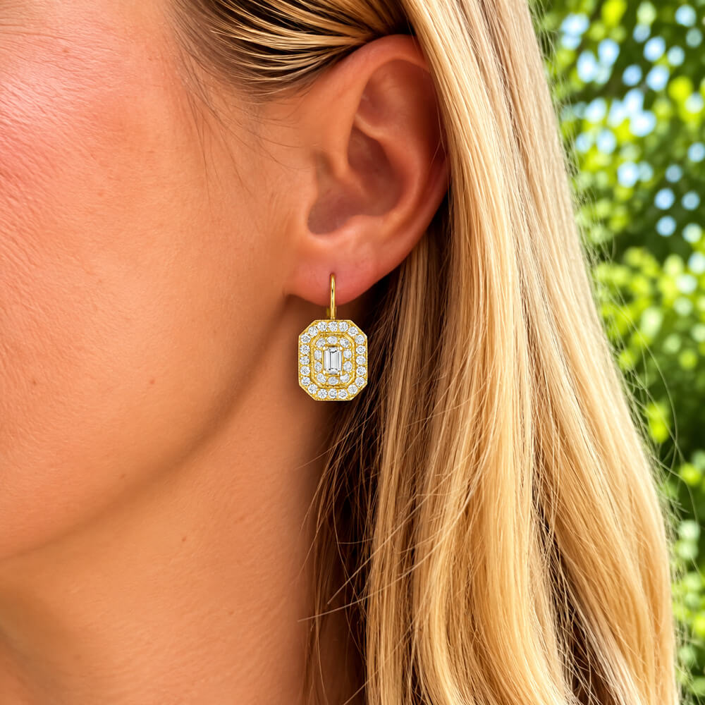Penny Preville Art Deco Earrings with Diamonds