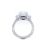 Platinum Three Stone Emerald Cut Diamond Ring