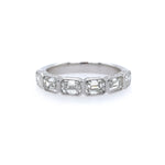 Platinum Emerald Cut Bezel Diamond Band Ring