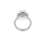 Back View Radiant Cut Center Stones with Half Moon Side Stones Engagement Rings