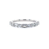 Platinum Alternating Round and Baguette Diamond band ing