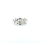 Platinum Three Stone Oval Diamond Ring