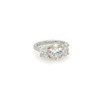 Custom-Designed Platinum Three Stone Oval Diamond Ring